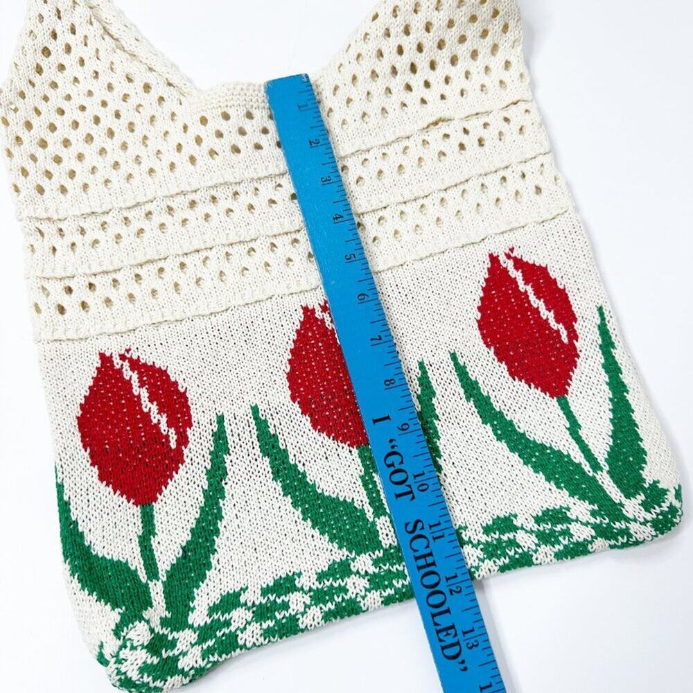 2/$30 NEW Tulip Crochet Farmers Market Tote Bag Cream Beige - Picture 10 of 13